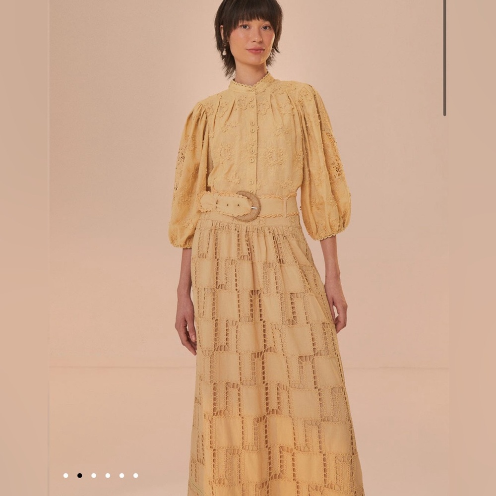 Farm Rio Sand Crochet Midi Skirt - Picture 2 of 9